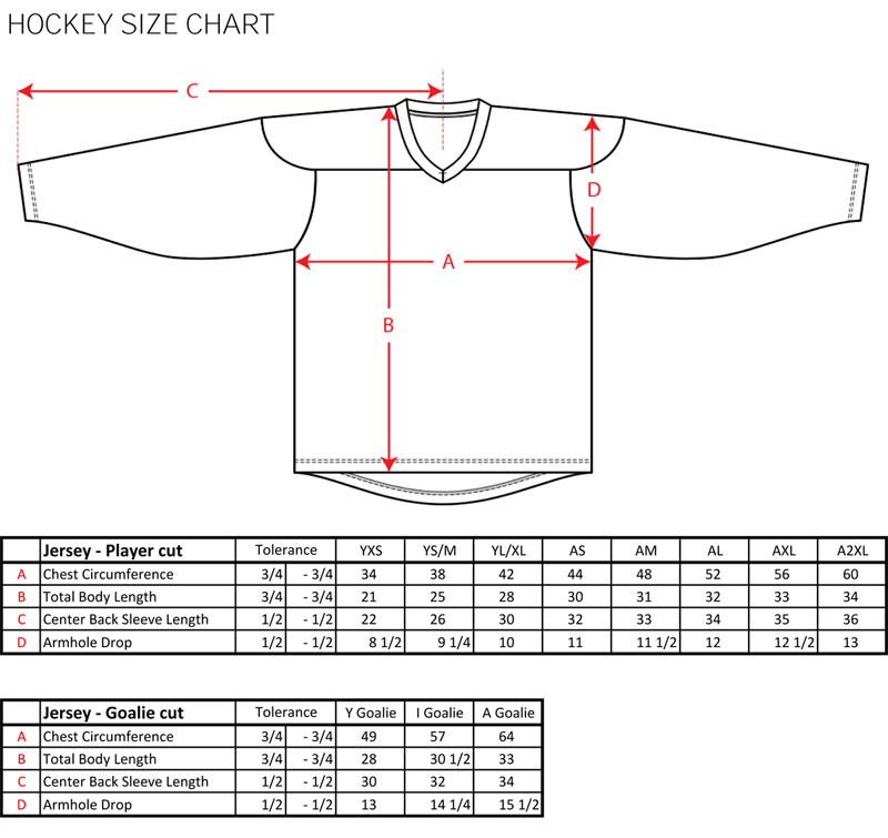 k1 hockey jersey size chart - Mitchell Emery